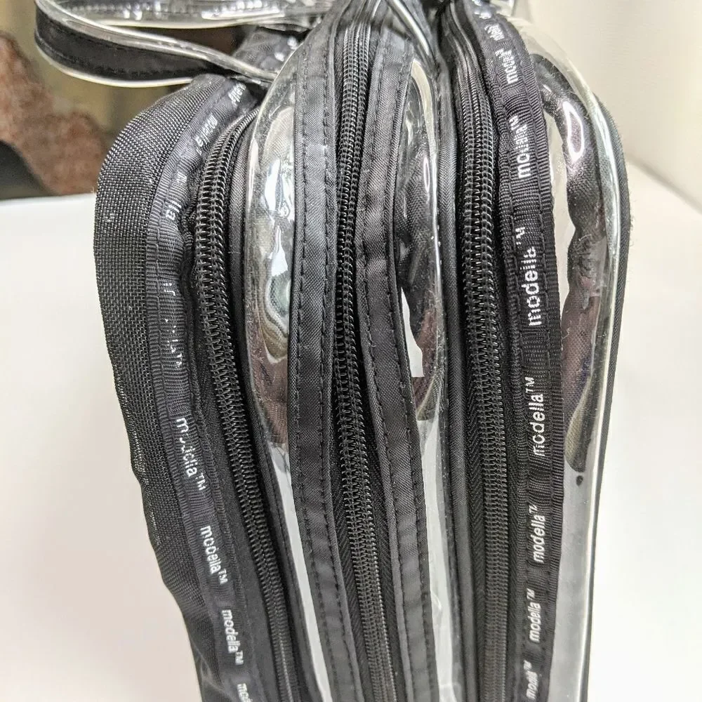 Modella Plastic And Black Nylon Mesh Shower Bag